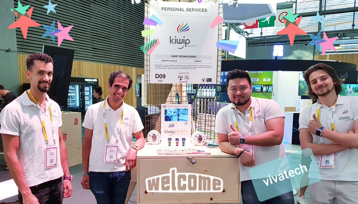 MatthieuLim's tweet photo. La team @Kiwip_fr vous attends @VivaTech sur le pavillon @SNCF_Digital ;) venez découvrir la #kiwip watch ! We are ready ! https://t.co/V19iYR2VQw