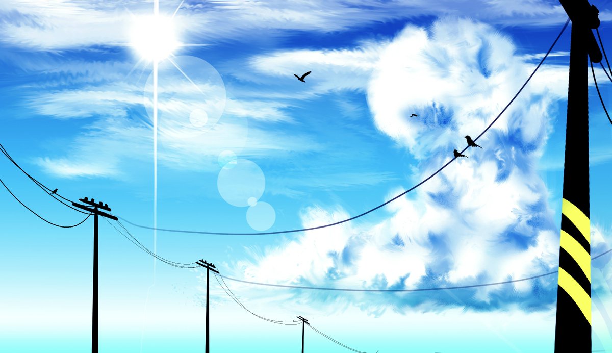 Und2 總算畫出點心得了直展雲真的很美 Art Clouds Sky 繪画 背景作画 雲 Photoshop