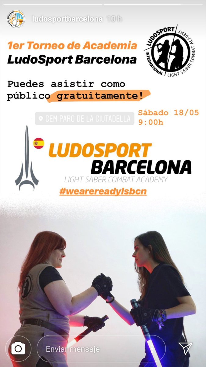 LudosportBCN's tweet photo. Ya estamos en el Primer Torneo de Ludosport Barcelona!
Ven gratis al CEM del Parque de la Ciutadella a vernos luchar! Que no te lo expliquen! 
Y recuerda usar #wearereadyLSBCN para compartir la experiencia!
#weareludosport #onenameonesky #lightsaber #lamadiluce https://t.co/dvvrHCL0PD