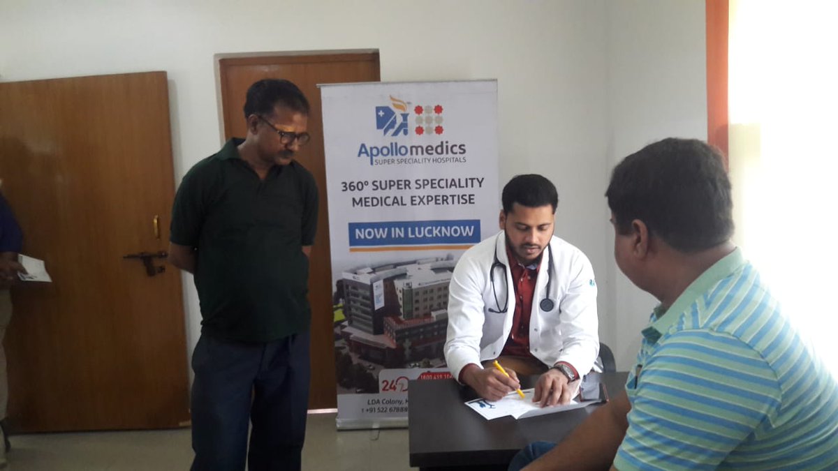 Apollomedics's tweet photo. Apollomedics Hospitals organized a Free Health Check Camp in association with Jai Suspensions System LLP, Lucknow and created awareness to adopt a Healthy Lifestyle.
#HealthCheck #HealthyLifestyle #Awareness #Apollomedics #ApolloLucknow #ApolloHealth https://t.co/4JWdgWYthu