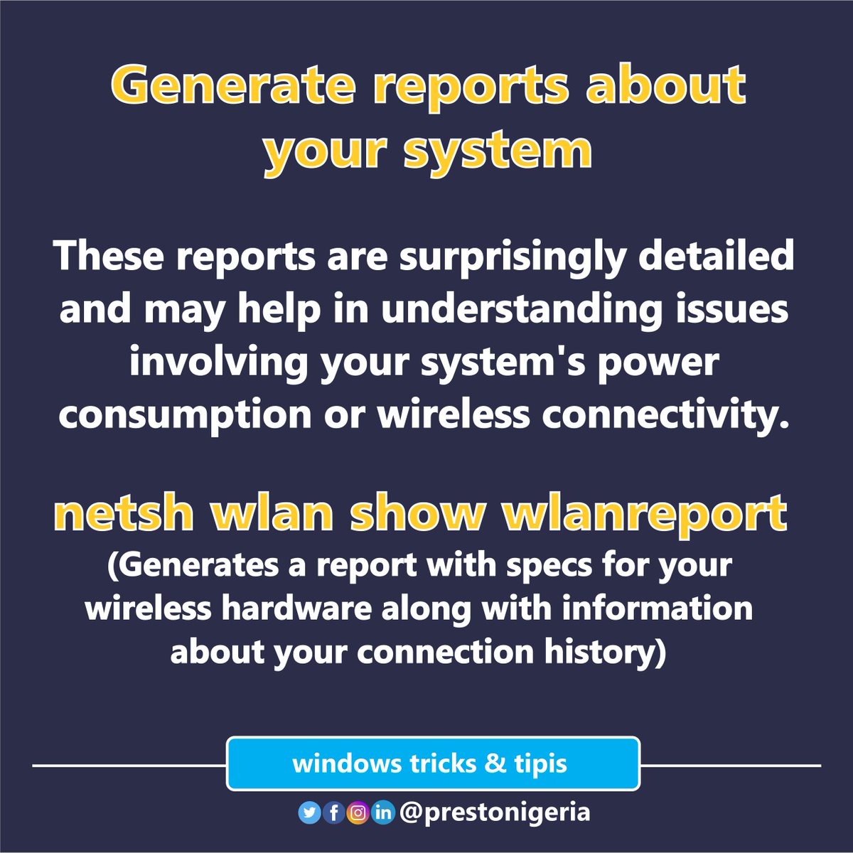 prestonigeria's tweet photo. Some important CMD (command prompt) tips you should know.

#cmd #commandprompt #Windows10 #Windows #Tips #DoYouKnow #tricks #computertips #cmdtips https://t.co/eVVFL9s4iy