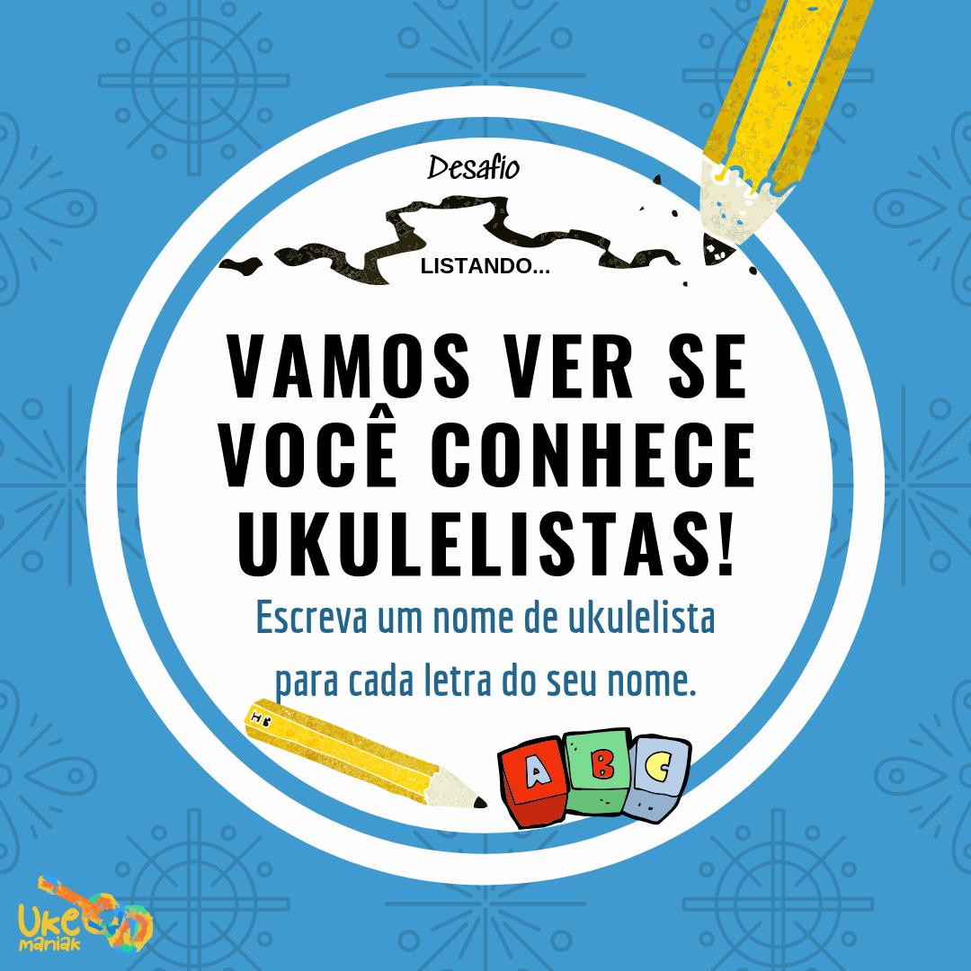 AlineKellyAK's tweet photo. 💥DESAFIO: Liste um ukulelista para cada letra do seu nome! 🆙
😎 One ukulele player for each letter of your name!
📝O meu está aí:
[A]aron Crowell
[L]eandro Donato
[I]noue Naoki
[N]eal Chin
[E]liel Carvalho

🆙🆒✔ O meu está pronto!
.
#challenge #ukemaniak #ukuleleplayer https://t.co/Z4wX1Fdki8