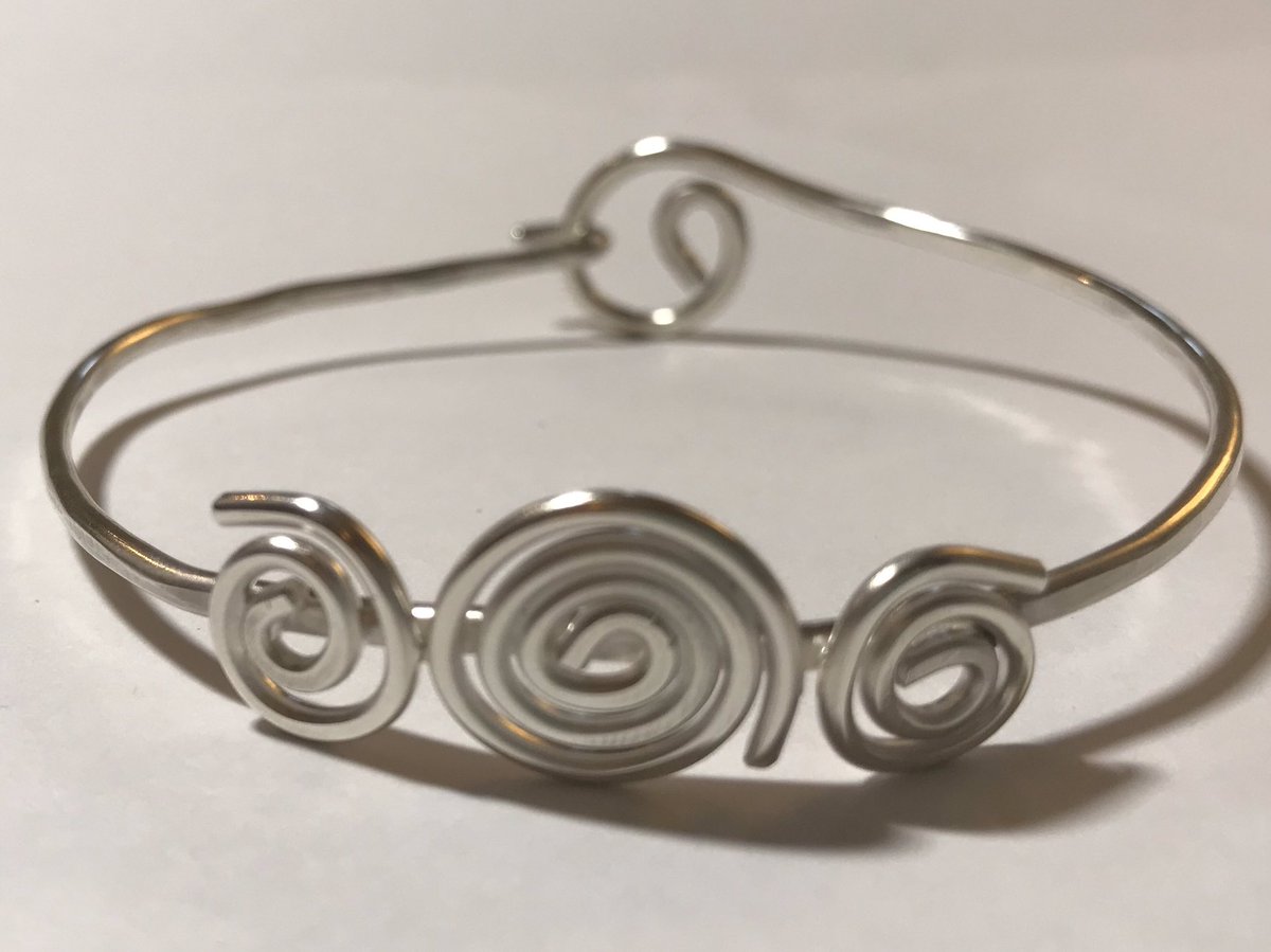 Solid silver 925 swirl bracelet. Hook fasten. I’m so proud of this bracelet I’ve been working hard on my soldering and it came together perfectly first time! #silver #925silverjewellery  #jewellery #jewelrymaking #bracelet #silverbracelet #bracelets #homemade #handmadesilver