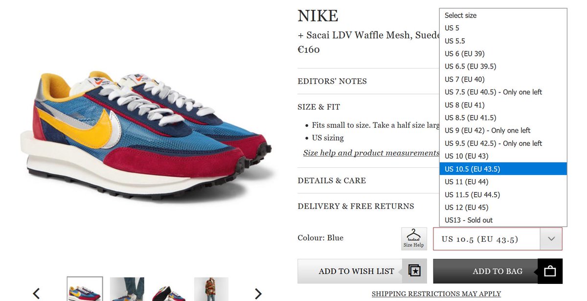 mr porter sacai nike