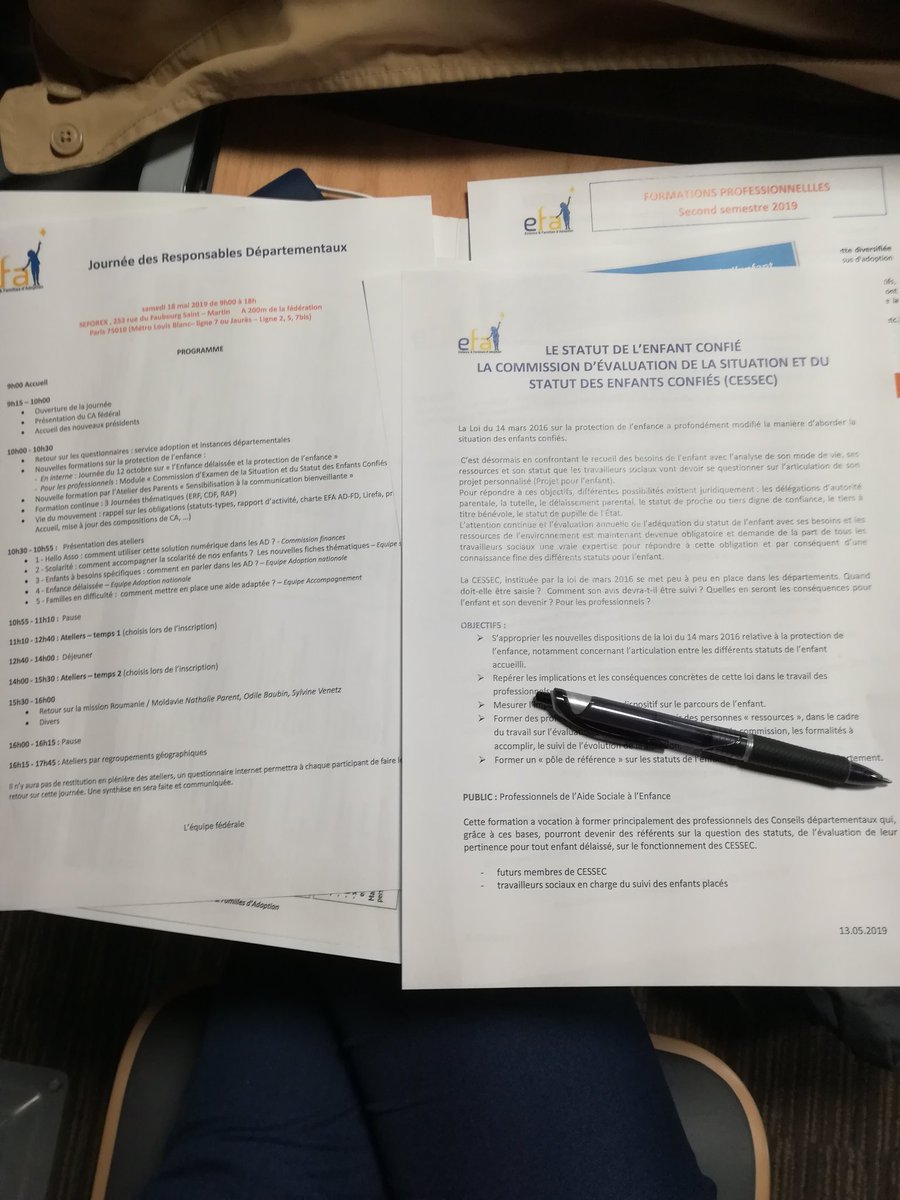 magicadoption's tweet image. [#EFA] Journée des Responsables Départementaux d'Enfance &amp;amp; Familles d'#Adoption
A l'ordre du jour, un point essentiel : les nouvelles formations sur la protection de l'enfance.
#CNPE #AG #Enfance 
@LyesLouffok @CreoffM @AdrienTaquet