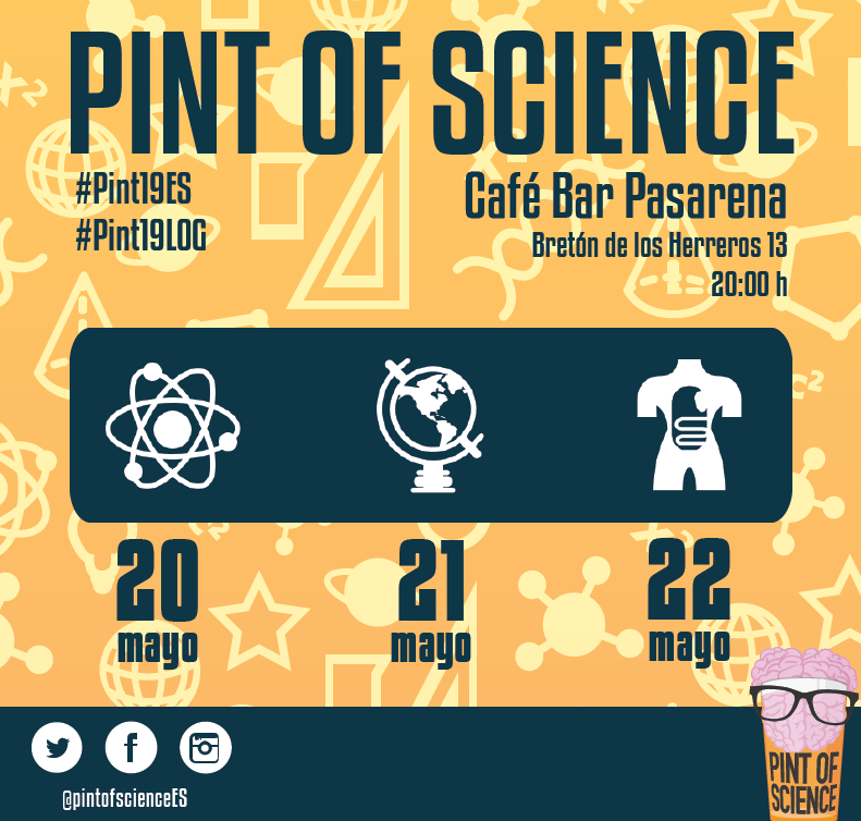 logronojoven's tweet photo. #Festival @pintofscienceES 20, 21 y  22 de #mayo tres sesiones de divulgación científica a las 20 h. en el Bar Pasarena #Logroño #Pint19ES #Pint19LOG Entrada libre hasta completar el aforo https://t.co/zSKwNdRPGm https://t.co/ZGUP4bXJ2G