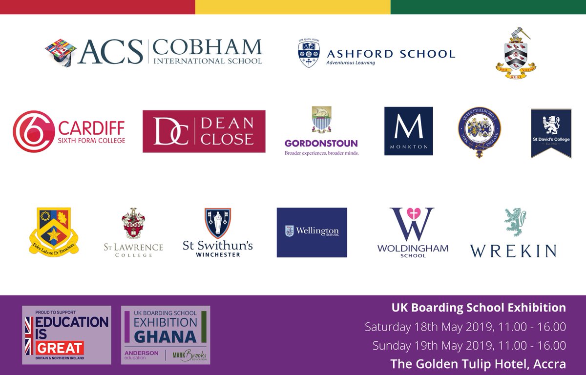 UKBoardingExpo's tweet photo. Day 1 of the UK Boarding School Exhibition in Ghana.

Come and meet with Heads and Representatives of UK Boarding Schools.

https://t.co/HeJlp15d9v 

#ukboardingschoolexhibition #ghana #EducationIsGREAT #markbrookseducation #andersoneducation https://t.co/oZf8mZvxzD