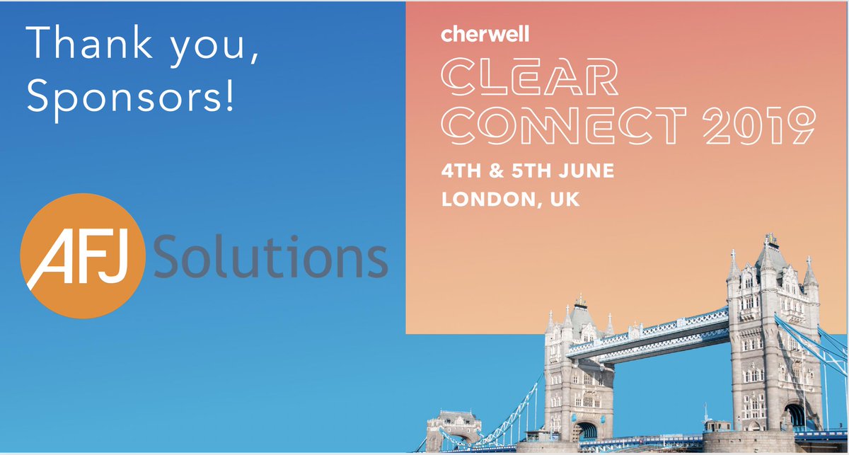 UkCherwell's tweet image. Sponsor #AFJSolutions will be attending #ClearConnect London 2019 on 4-5 June! Will we see you there along with them? There's still time to register 👉 bit.ly/2BPXhTI #MakeWorkFlow