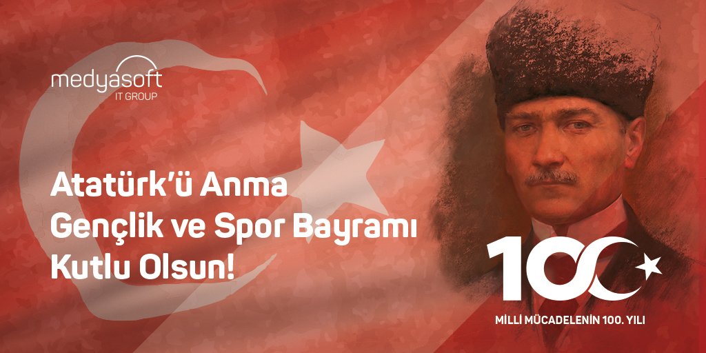 19 Mayıs Atatürk'ü Anma Gençlik ve Spor Bayramı'nın 100. yılı kutlu olsun.

#19Mayıs1919 #100yıl