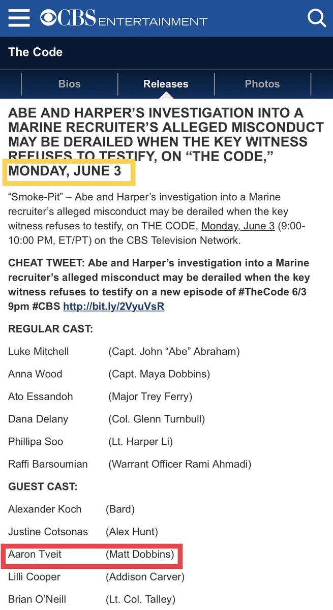 MRFanFanFans's tweet photo. According to @CBS, @aarontveit will appear in BOTH the Monday, 5/27 and the Monday, 6/3 episodes of @TheCodeCBS. Set your DVRs and/or tune in live at 9pm ET #TheCode #TheCodeCBS #AaronTveit #MoulinRouge #MoulinRougeBroadway https://t.co/AqYJ78rqOB