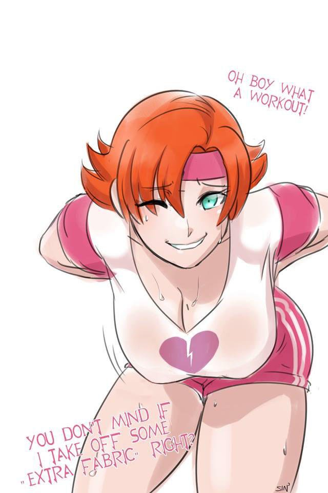 Oddly enough, the guys' she trains with at the gym never seem to mind at all!

Lucky her.