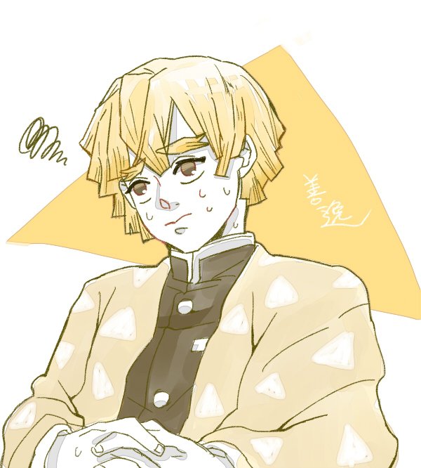 ŚuiさんがTwitterに投稿した我妻善逸(鬼滅の刃)のイラスト。