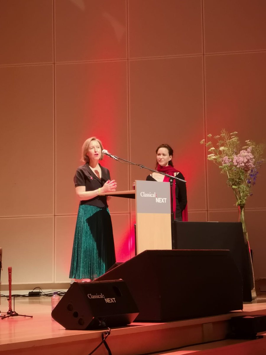 ClassicalNEXT's tweet photo. A big warm congratulations to this year's Innovation Award Winners. @vanessa_prsf (@KeychangeEU / @PRSFoundation), Shirley Apthorp (@umculo_sa) and the fantastic #resonanciafemenina from Chile! Thank you for making a difference and for making this edition of #cnext19 so special! https://t.co/K3veiPwPVy