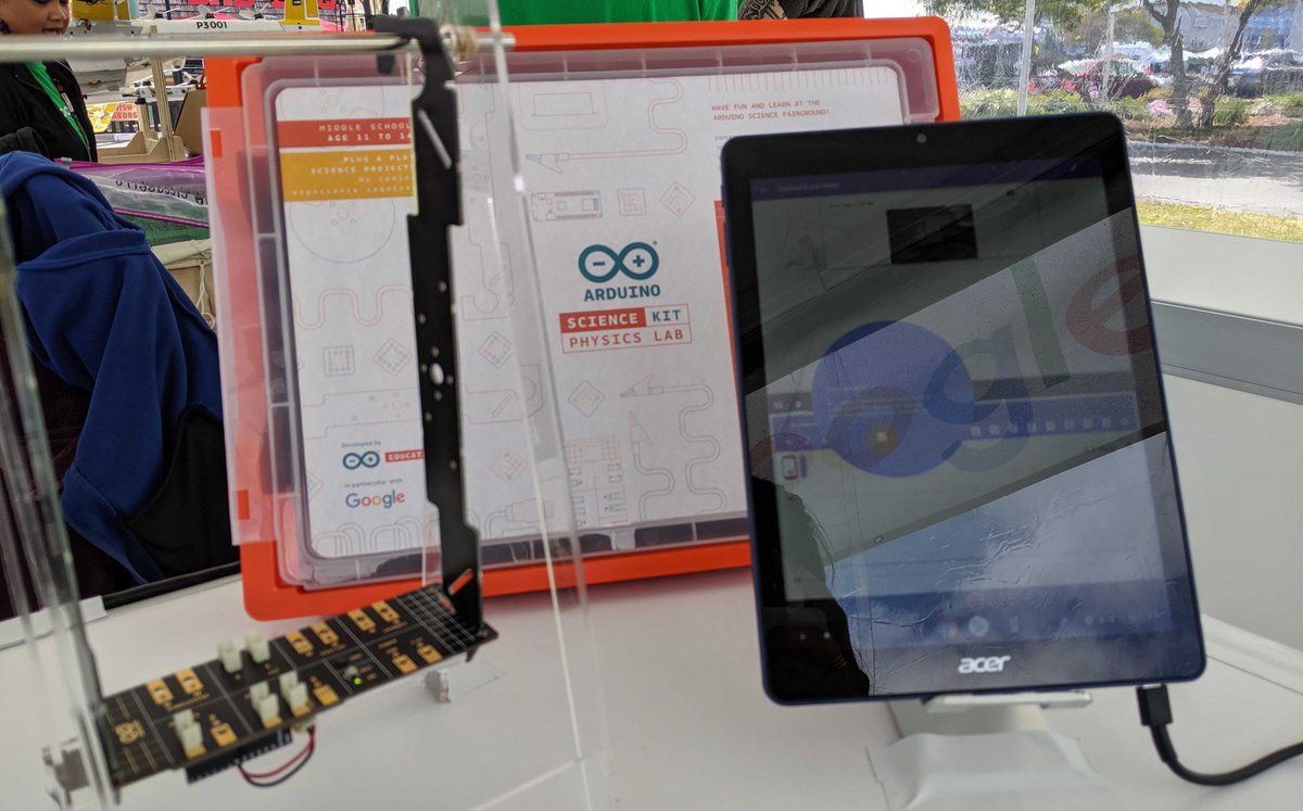 arduino's tweet image. Ahoy, #MFBA19 mateys! Don't miss our #ArduinoPhysicsLab pirate ship ride-inspired demo inside @Google's tent all weekend long...