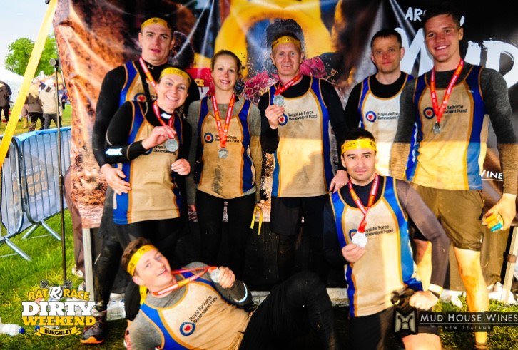 These brave (and muddy) personnel from <a href="/RAF_Wittering/">RAF Wittering</a>  took on the world's biggest assault course last weekend - the 2019 Rat Race Dirty Weekend. As you can tell from the colour of their vests -It was not for the faint-hearted! Read more bit.ly/2Yt1SUG