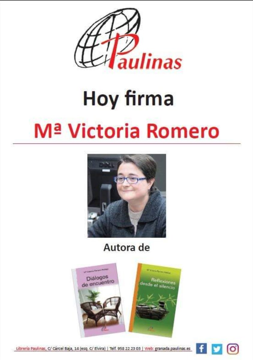 PaulinasGranada's tweet image. Hace una tarde estupenda de sábado en la que puedes visitarnos en nuestra caseta 60 (en la Fuente de las Batallas) de @ferialibrograna de 17:30 a 22:00h.
En esta tarde estará firmando y encontrándose con los lectores:
👉 18:00 a 20:00h --&amp;gt; @mvictoria_rh
Te esperamos! 😉 #FLF2019