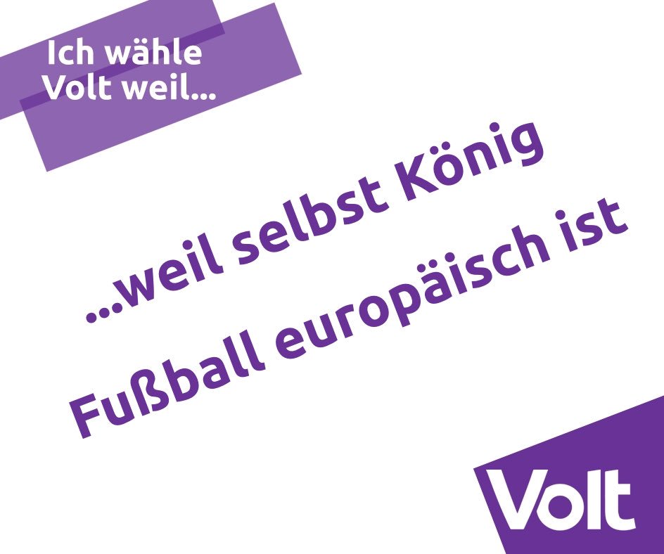 Alffabest's tweet photo. Ich wähle Volt, weil selbst König Fußball europäisch ist
#FCBSGE 
#voteVolt #Voltffm @DeutschlandVolt https://t.co/UFaHUhgGrU