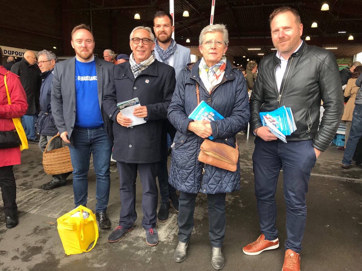 LaREM_40's tweet photo. [ RENAISSANCE]🇪🇺🇪🇺
Mobilisation - Mont de Marsan. 
Nous avons eu le plaisir de recevoir @JDecerle numéro 4 de la liste @Renaissance_UE soutenu par la secrétaire d’Etat auprès de la ministre des armées @gdarrieussecq le député de la 1ere circonscription des Landes @fabien_laine. https://t.co/JEQOENhXnA