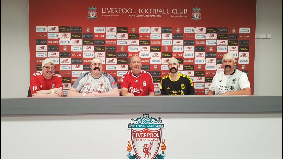 FelthamStuart's tweet photo. Liverpool tour for my dads stag #liverpool #slapheads #anfield #moustache #lfc https://t.co/xxVJYksxOF