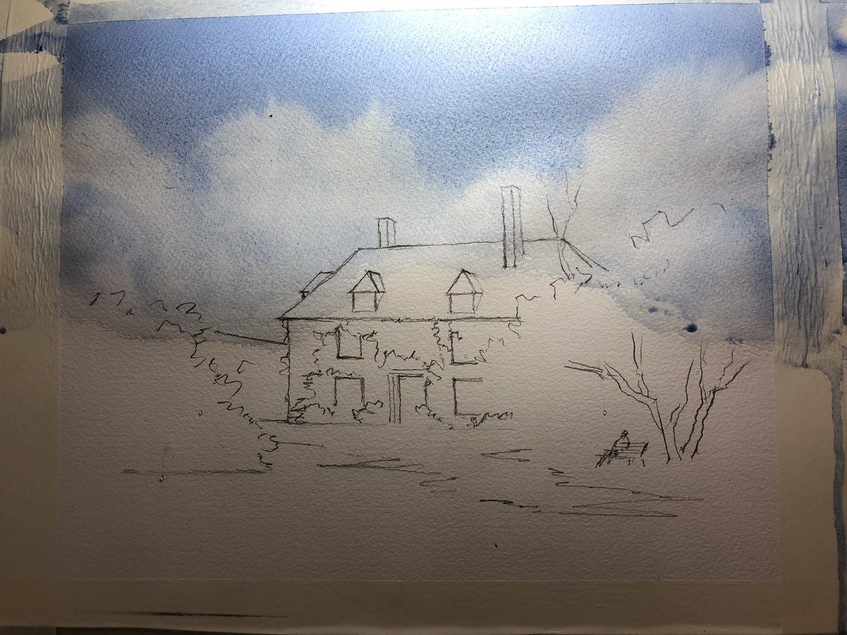 charlesevansart's tweet photo. Sky on @DalerRowney #Watercolour https://t.co/FFm1M0v8jK https://t.co/PSkZD5WnSi