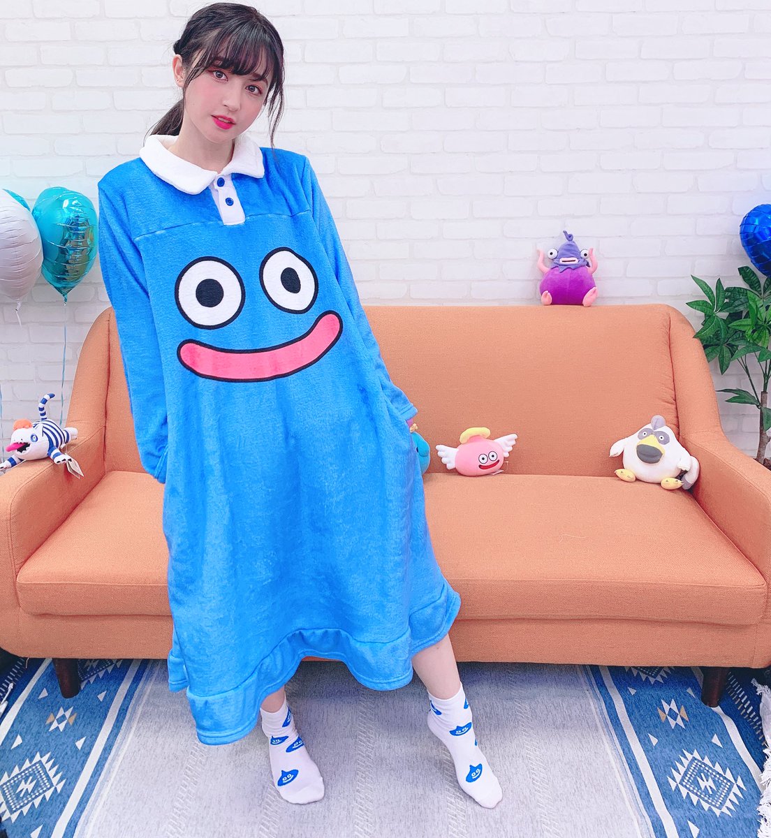 星のドラゴンクエスト スライム パジャマ 初期の靴下付き-
