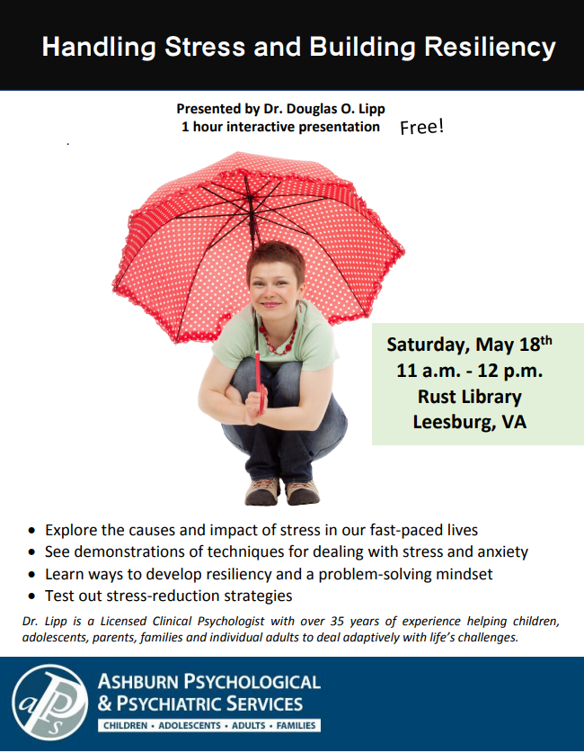 DrOberschneider's tweet image. #emotionalgrit and #emotionalresiliency talk by Dr. Douglas Lipp at #rustlibrary in Leesburg today.  Hope to see you there!
