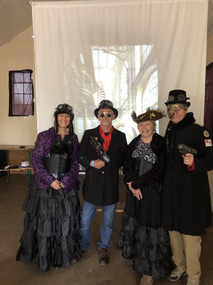 ChanceHTrust's tweet photo. It’s all happening down at the Black Country Living Museum!! @BCLivingMuseum #steampunk #redatnight https://t.co/1ubftR6Iae