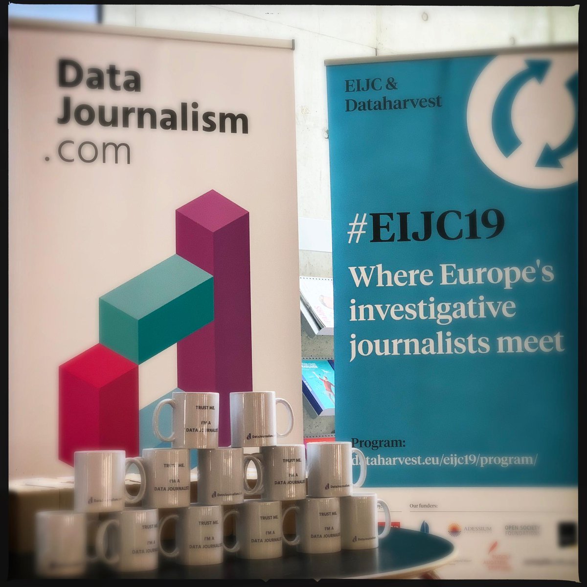 datajournalism's tweet image. Come visit us and grab your limited edition #datajournalism mug! Take a picture with it and share it #EIJC19 #ddj