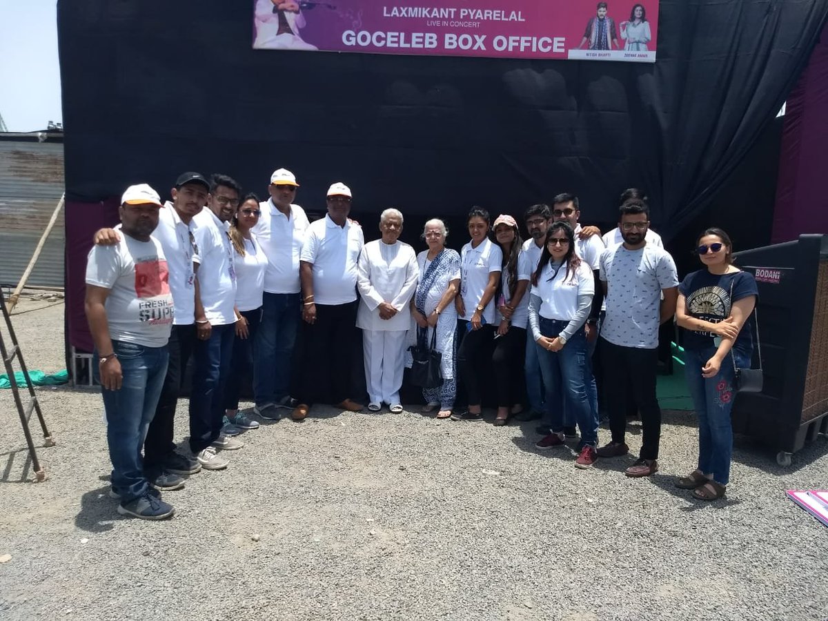 GocelebClub's tweet photo. GoCeleb team with Pyarelalji and with his wife Sunilaji. These are the people working behind the curtains to bring you the magical experience! Are you ready?
#GoCeleb #MakeItHappen #LaxmikantPyarelal #Rajkot https://t.co/uw3ZHtqjV8