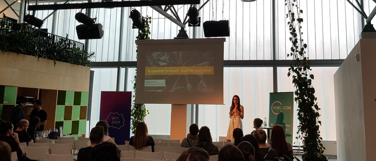 codekiwicom's tweet photo. Sofia Huts from @Microsoft speaking about Web Accessibility and what small and simple improvements you can make to your website. #WomenInTechCZ https://t.co/naxq9QAKG0