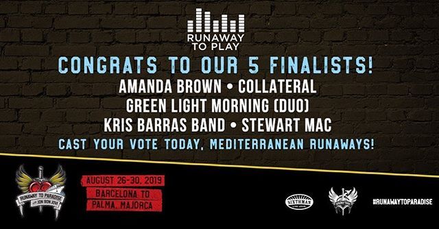 Thank you, thank you, thank you!!!! Your votes helped us get to the Top 5!  Now only booked guest on the cruise can vote to get us on the boat.  #runawaytoparadise bit.ly/2Q8vfsu