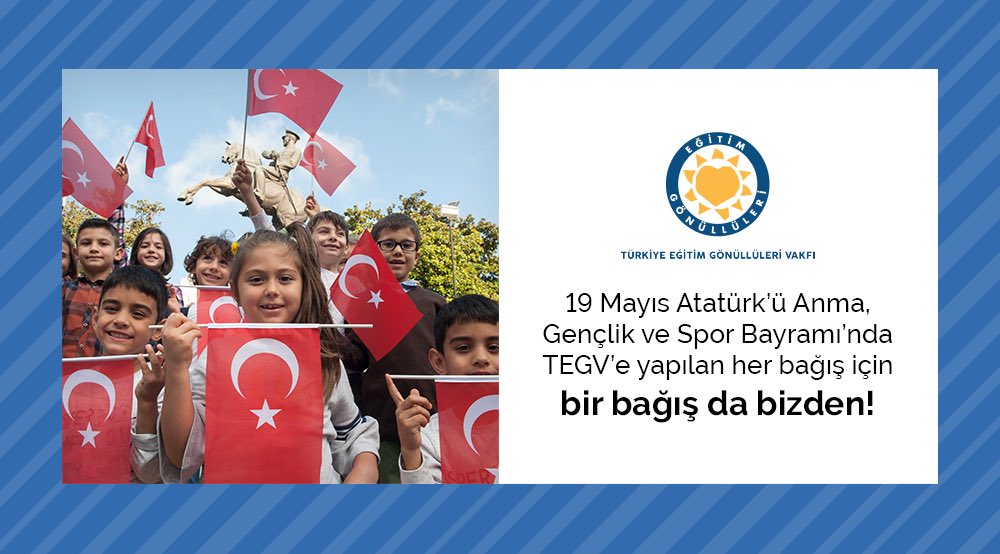 Yarın <a href="/tegv/">Türkiye Eğitim Gönüllüleri Vakfı - TEGV</a>'e yapacağınız her bağış için bir bağış da bizden! bkm.bz/tegv