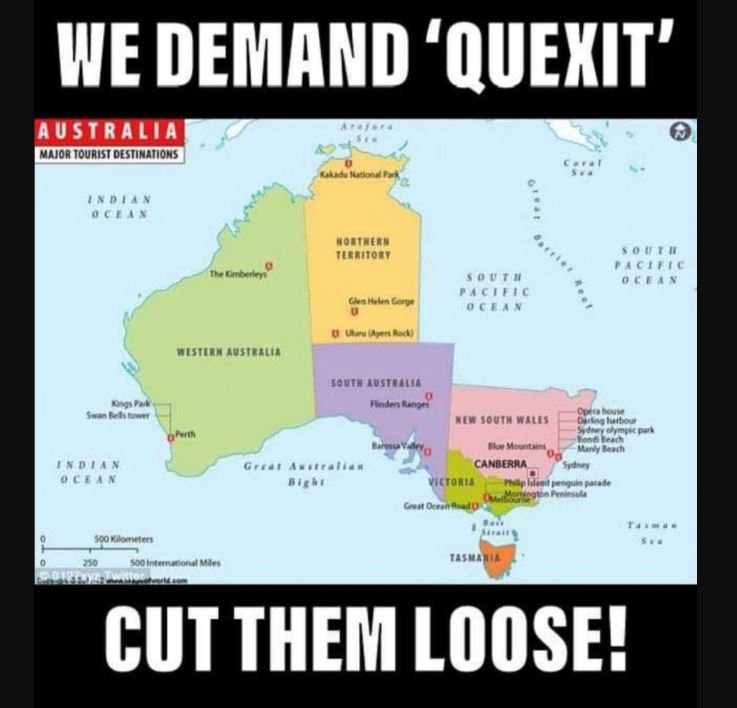 newscomauHQ's tweet photo. People across social media are calling for a 'Quexit' after Labor's shock election loss. #AusVotes #Auspol https://t.co/kkBcfPL0nK