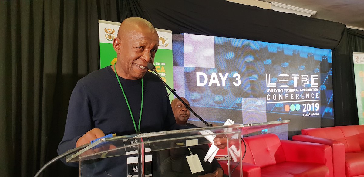 LETPCSA's tweet image. #LETPC2019 Day Three
On stage now, closing 3 day conference, President of South African Roadies Association, Freddie Nyathela speaks to all about obligations we have to the youth of our nation. That we need to create platforms for them to use their energy in growing the industry.