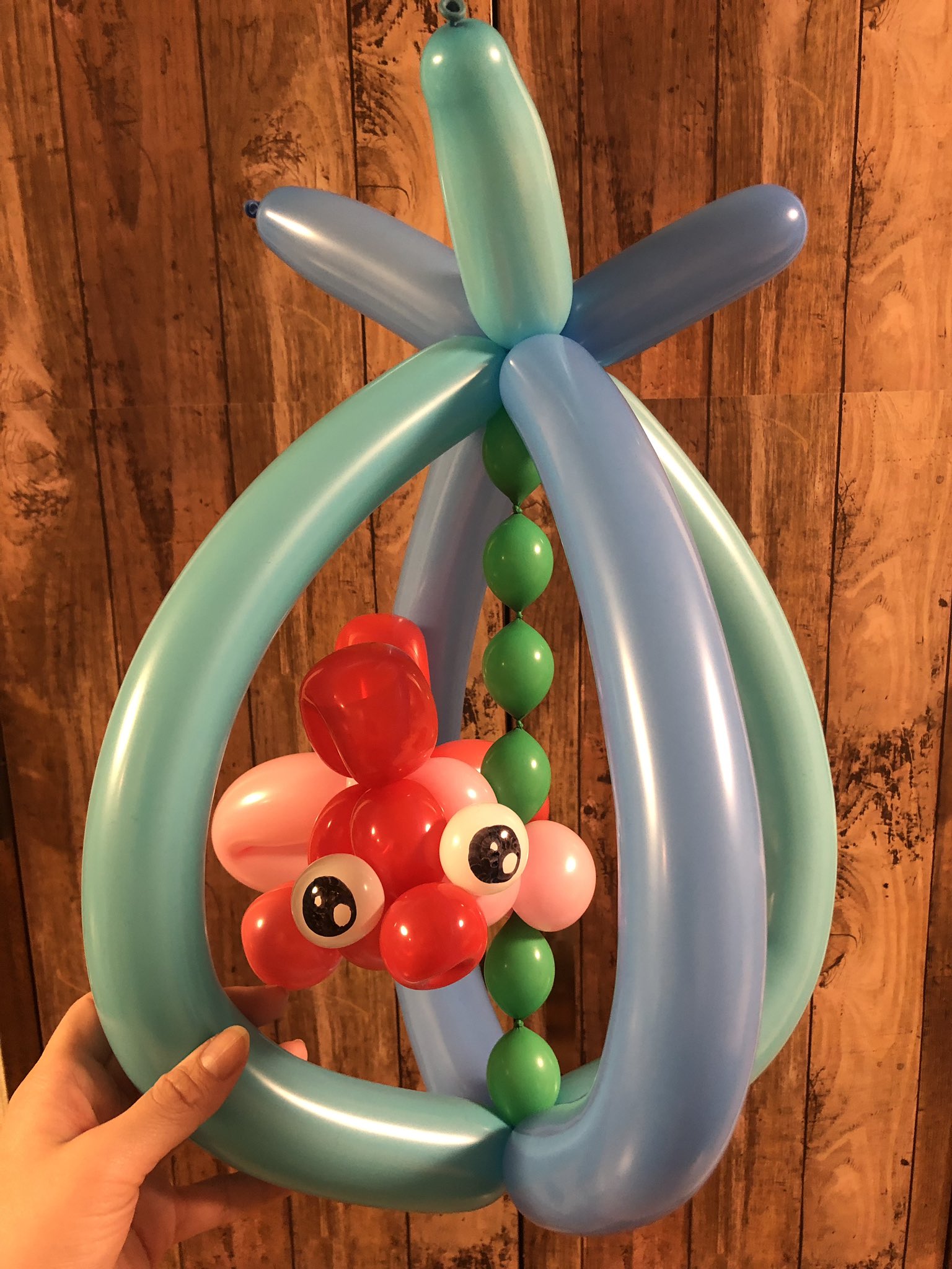 Balloon Yuki バルーンおやじ さんと Rio さんの本 風船いっぱいの夏 より 8 B E 金魚鉢と金魚 実際作ってみると 思った以上にプクプク感とでめきん感が萌える 可愛い っ O 艸 バルーンアート 金魚 T Co