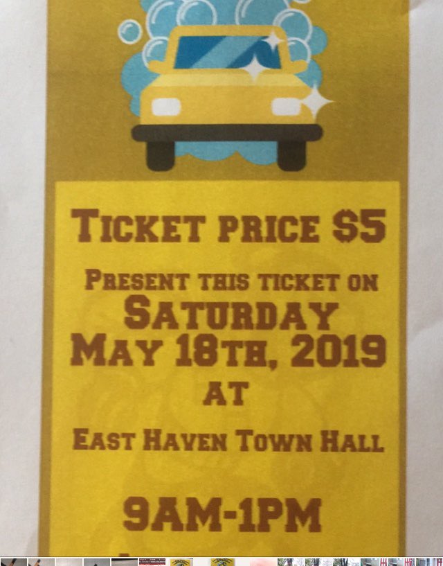 Come down to East Haven Town Hall today to get your car washed from 9AM-1PM and support the East Haven High School Baseball Team‼️🚗💦🐝