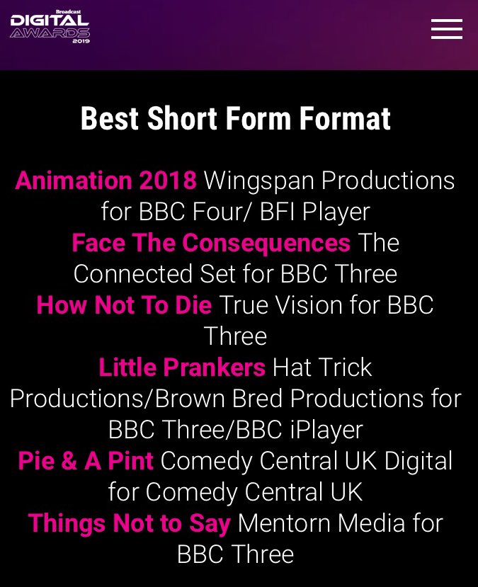 BrownBredUK's tweet photo. Thrilled to share that Little Prankers has been nominated for a Broadcast Digital Award for Best Short Form Format! Well done to all involved #broadcastdigi @BroadcastDigi https://t.co/LnwNPQYLQc