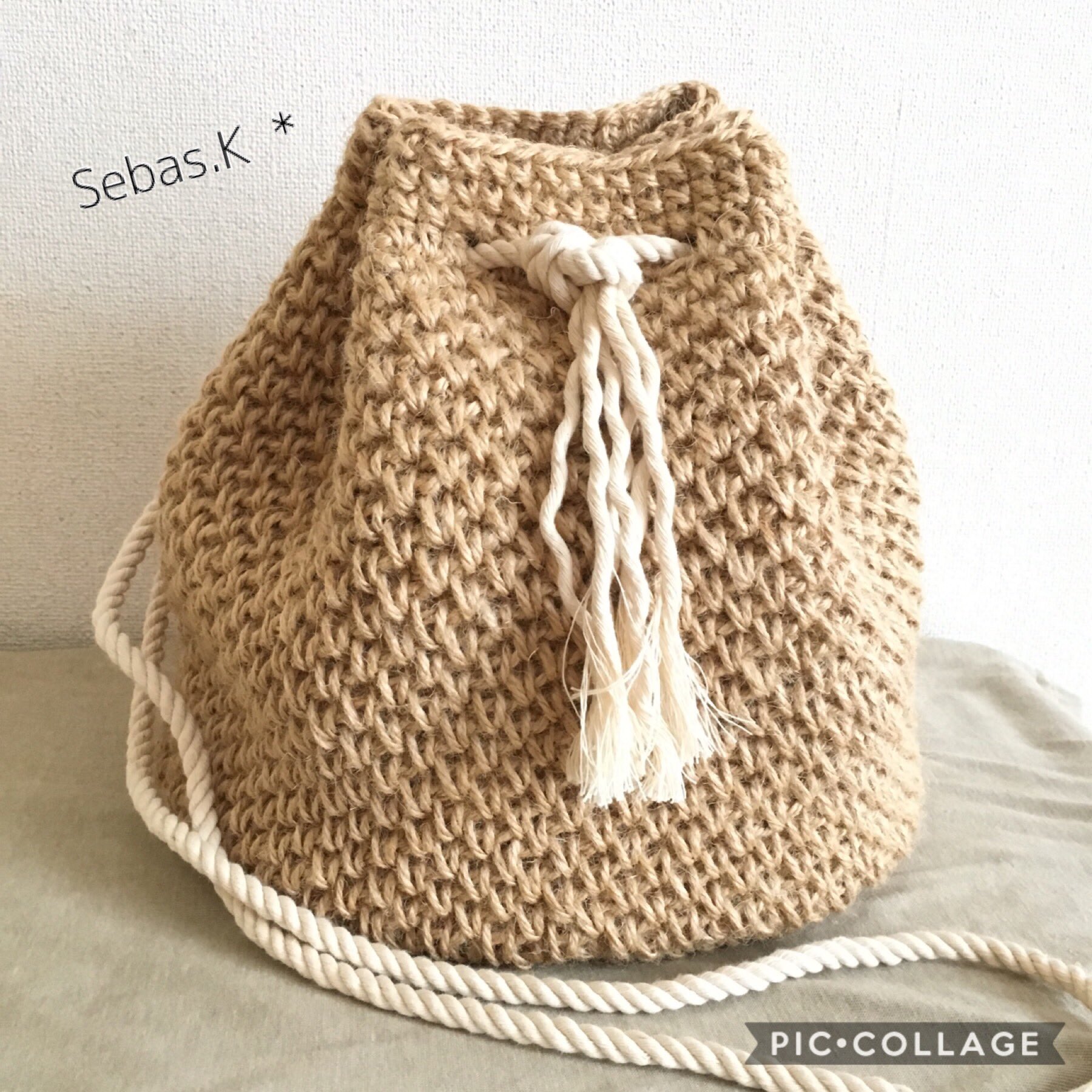 Sebas K コクヨの麻紐 編みやすい うちの近くどこにも売ってない かぎ針編み Crochet 麻紐 麻ひも 巾着バッグ メルカリ かぎ針編み好きさんと繋がりたい ハンドメイド売りたい買いたい T Co Qytducjxfa Twitter