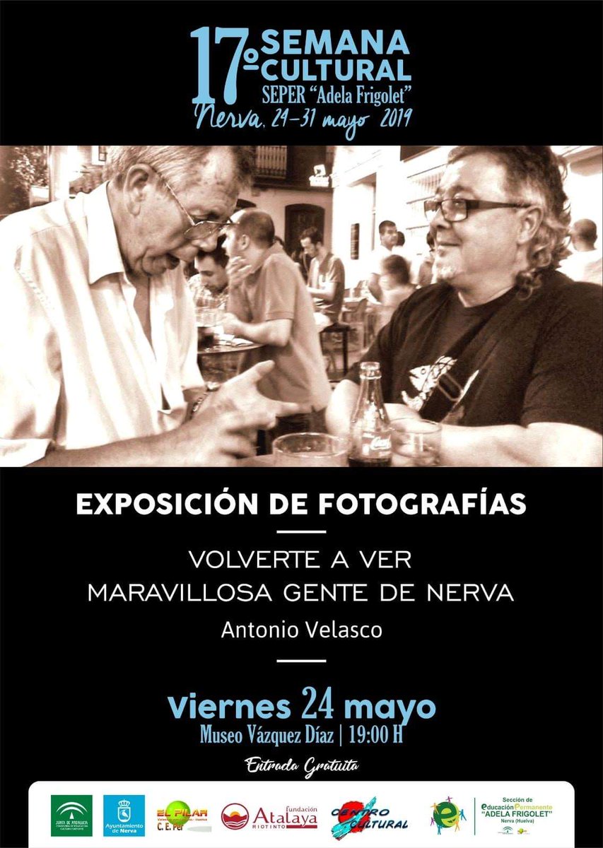 a_velasco_gomez's tweet photo. Reposición de mi #Exposicion de #FOTOS #MaravillosaGenteDeNerva  en el @museoVD  de #Nerva @Dehuelvamegusta @huelva_info @AytoNerva @NervaYork @Huelva24com @DiarioHuelva @UniHuelva @Fotomovimiento @manelmarquez @IdalioC #Huelva #Nerva #Andalucia @viveandalucia https://t.co/aev4mxiY95