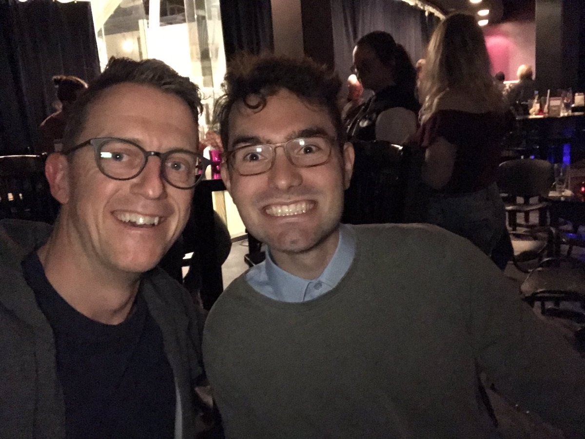 Went to a comedy club here in Montreal (on my own) and was sitting a)in the front row and b) next to a stranger called Alex. I thought the comedian may think we’re brothers until I realised I’m 24 years older than Alex, so it was the father and son story! #thecomedynest #montreal