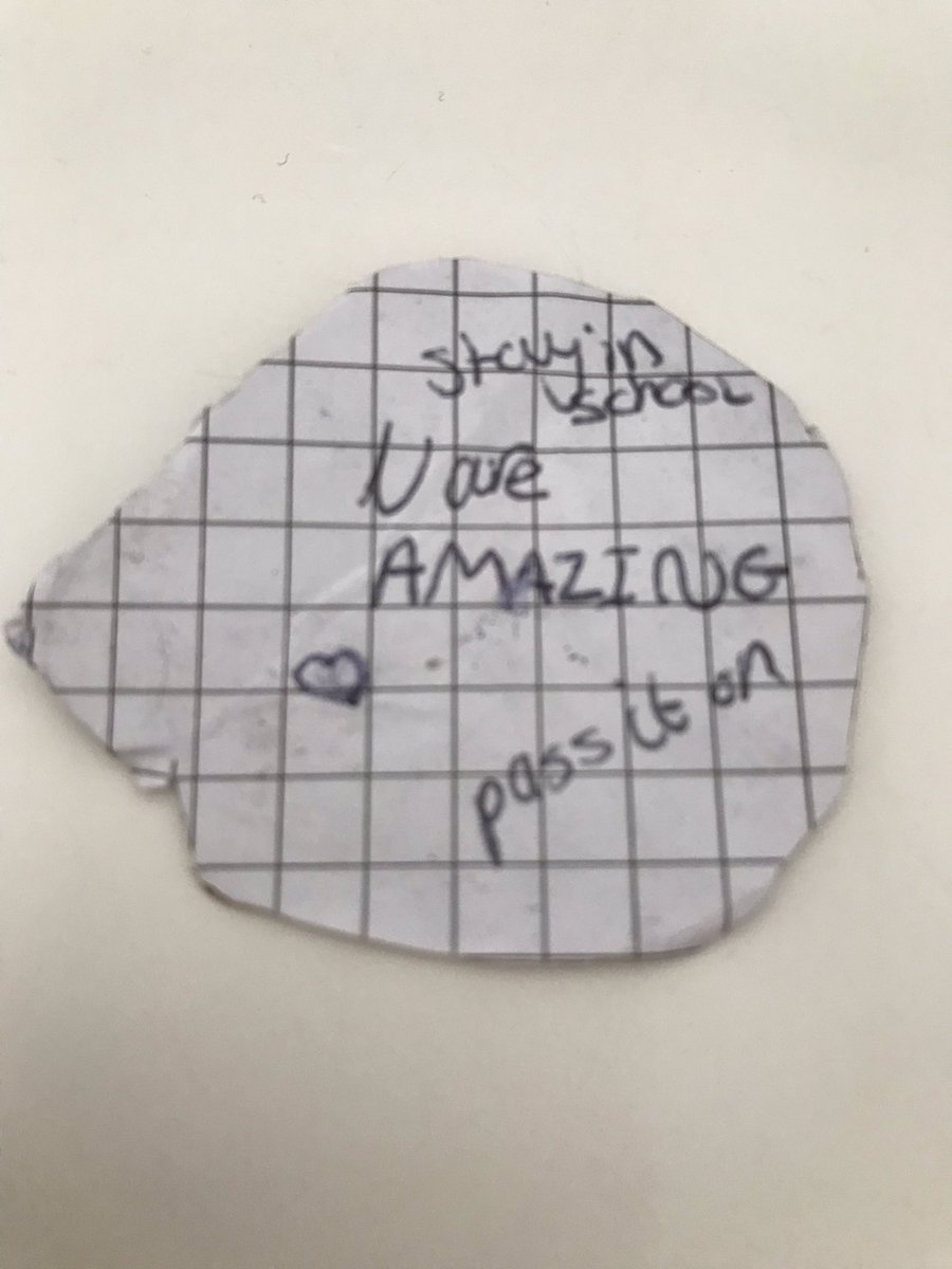 When one of the students you taught at the beginning of the year hands you this as she passes. 💙 Our students are the best! <a href="/CastleviewUl/">CastleviewUL</a> #cvkindness #cvproud