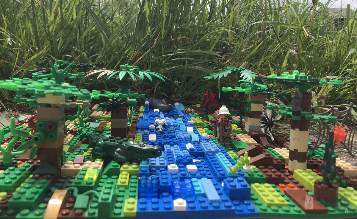 The ‘build a rainforest’ homework is finally complete. Hoorah 🤩🤩🤩#rainforest #homework #lego #diorama