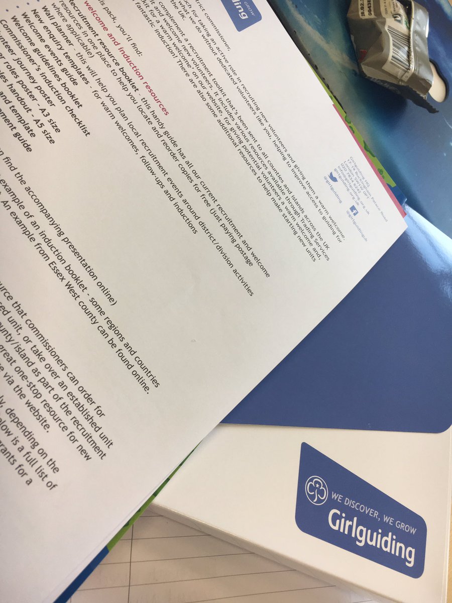 vicki_rowe's tweet photo. Now looking at the recruitment tool kits given to division commissioners all about giving our volunteers a warm welcome #GrowForGirls https://t.co/tYq2hoCeJD