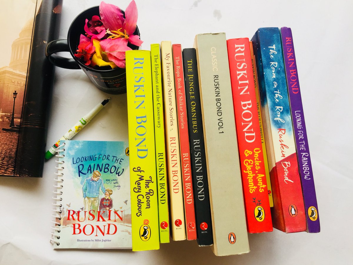 dixita011's tweet photo. @PenguinIndia @RealRuskinBond Celebrating in my own style ☺️ May means reading only Ruskin Bond ❤️ #HappyBirthdayRuskinBond https://t.co/FgZlUmoj3s