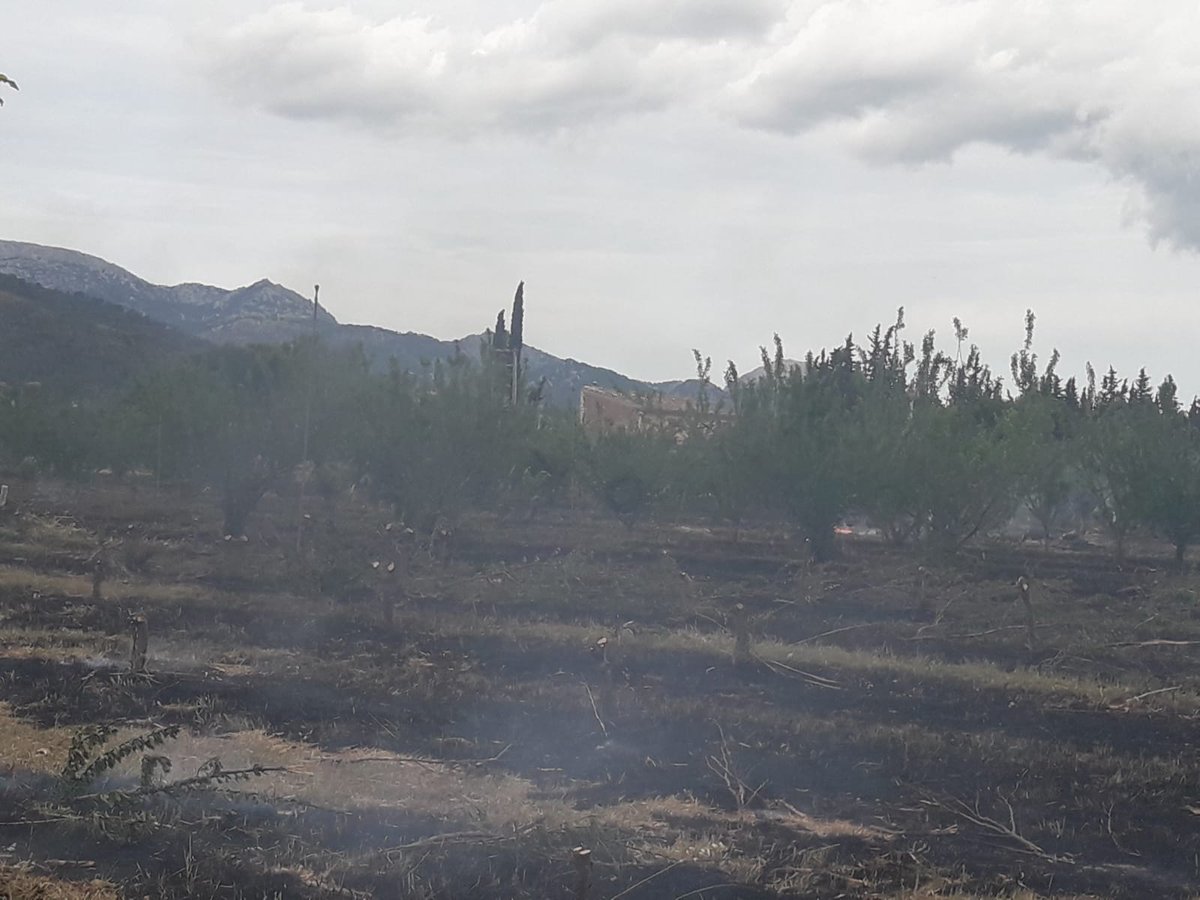 protecciocivil1's tweet photo. Donam suport a bombers i policía local a incendio agrícola. https://t.co/l8njqxcXoh