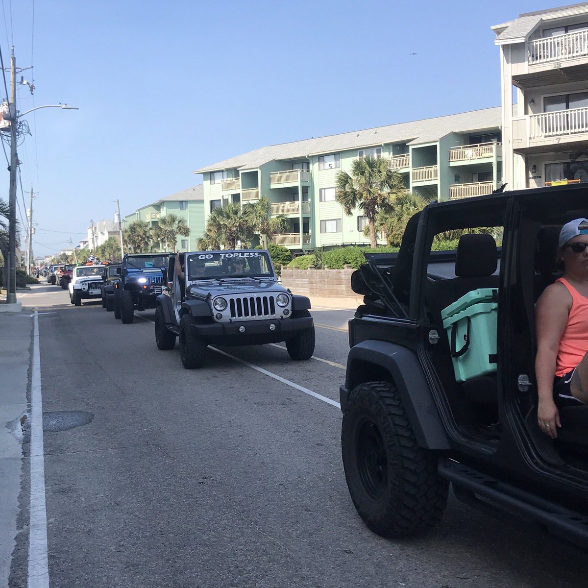 The convoy is still rolling! What time do y’all think we’ll ALL be on the sand?

#CBJGTD #CBGTD #JeepEvent #CarolinaBeach #FreemanPark #JeepConvoy #Mopar #Jeep #JeepLife #OHV #JeepGoTopless #AllThingsJeep #JeepNation #ItsAJeepThing #OlllllllO #JeepFamily #TreadLightly #FCA