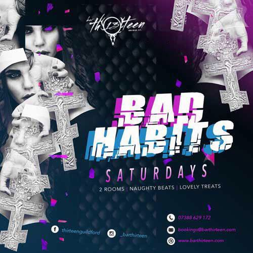 We’ve got your Saturday covered tonight at Bar Thirteen! Time to put your bad side into practice with our weekly Bad Habits event. Letsssss goooo! 💃🏽

• 2-4-1 Drinks until 11pm • Free Entry until 11pm • Guestlist / VIP Tables / Birthday packages all available enquire via DM