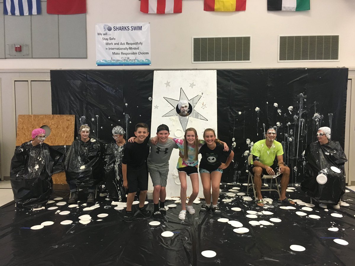 handersoncreate's tweet photo. This week one of our 6th Grade Exhibition groups raised over $400 to make care packages for people who are homeless. How’d they do it? By getting kids to throw pies at staff! Awesome action taking Sharks! @RocklinUSD #rusdPROUD https://t.co/RVvFBiBiCN