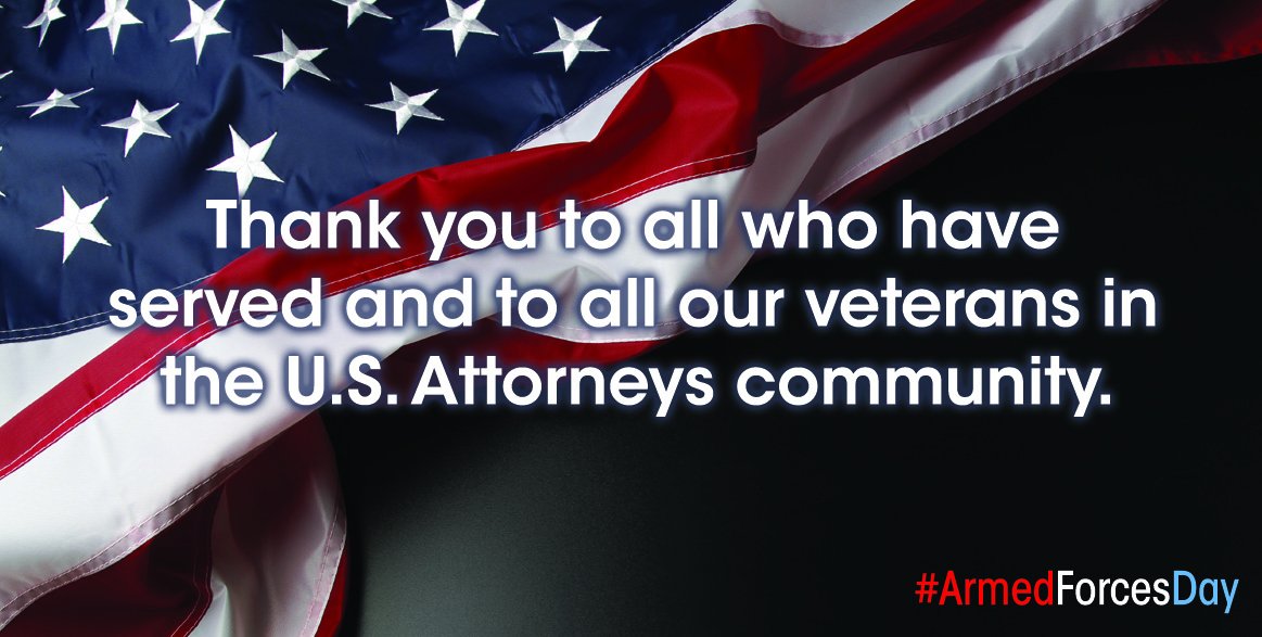 USAttorneys's tweet image. Thank you. 🇺🇸 #ArmedForcesDay