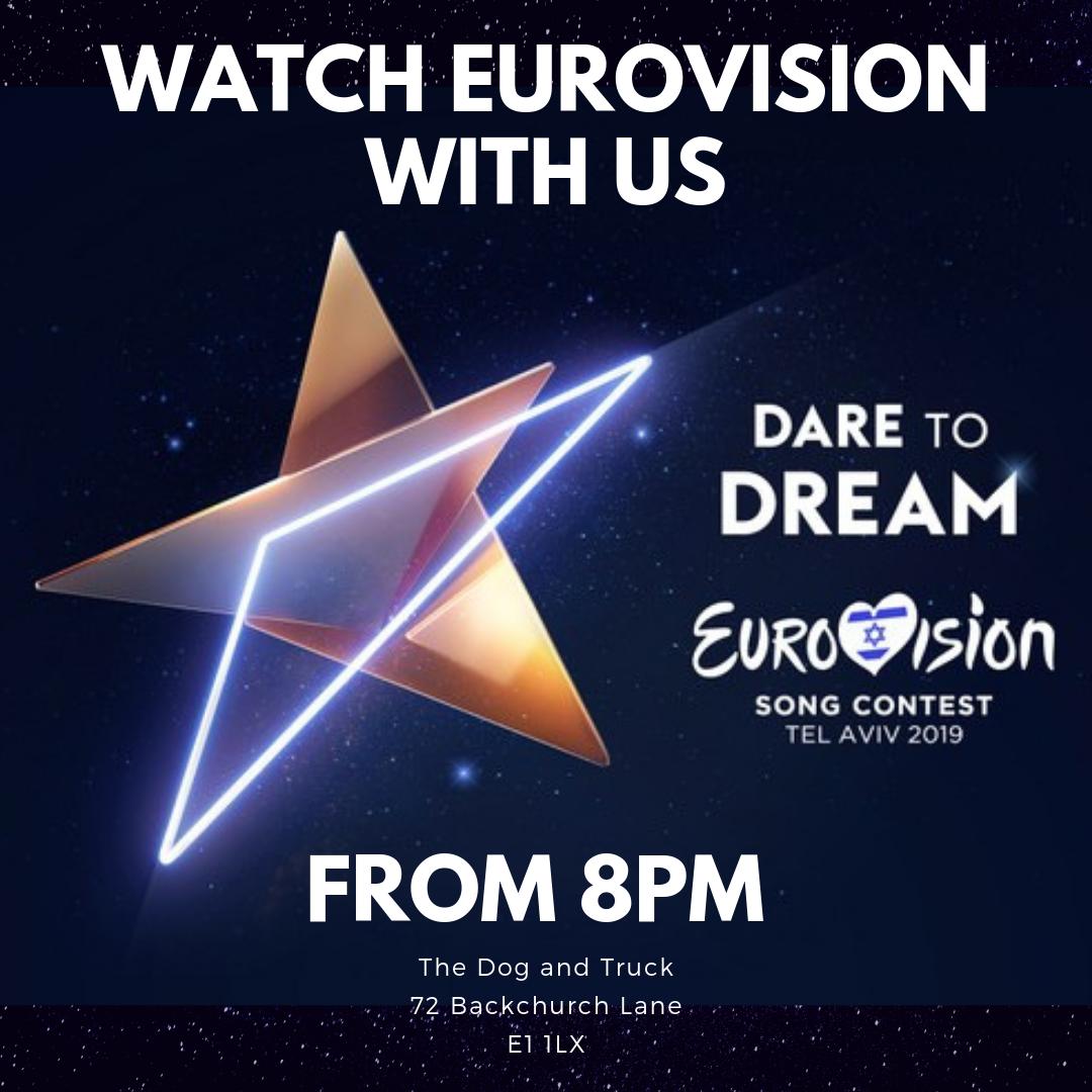 Tonight at the Dog and Truck we will be showing the Eurovision in it's entirety! Give us a ring on 020 7488 6850 to book a table or come on by!

#europe #eurovision #songcontest #eurovision2019 #2019 #london #eastlondon #aldgate #aldgateeast #pubs #food #drinks #beer #saturday
